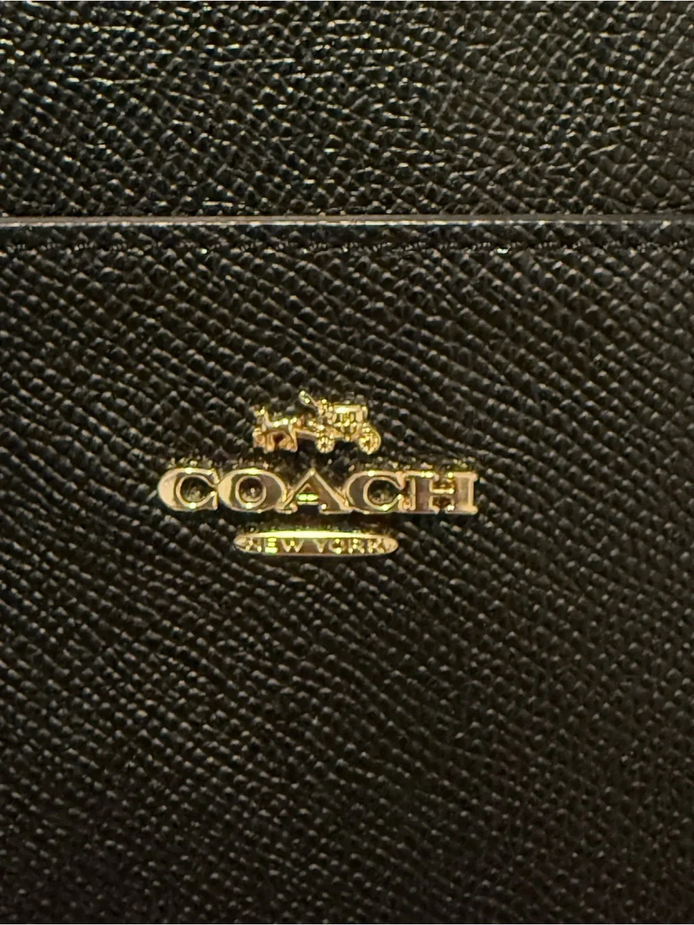 Coach Black Leather Crossbody Bag with Gold Logo - Picture 2 of 5
